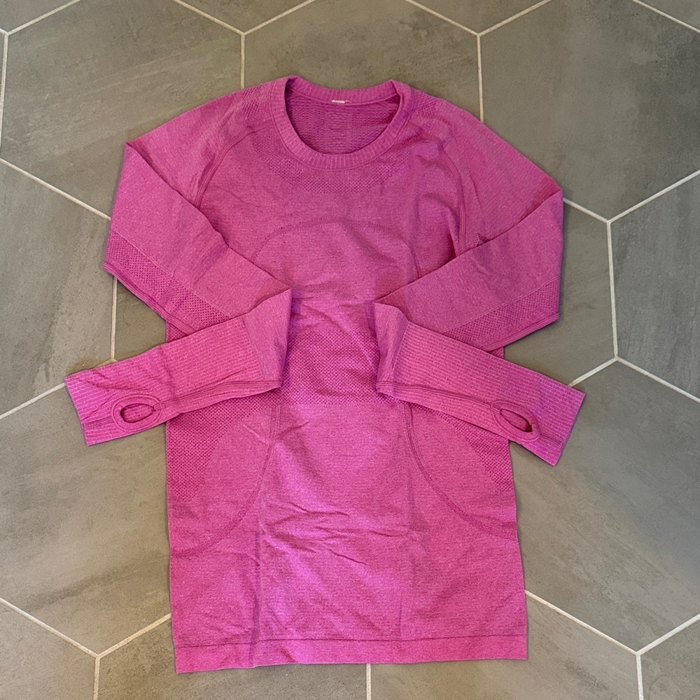 Lululemon Swiftly Tech Long Sleeve pink shirt 6